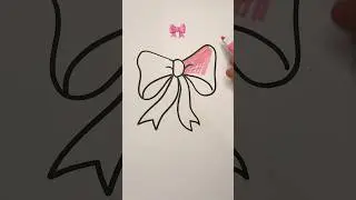 🎀 Coloring a Cute Pink Bow &mdash; Draw with Me!