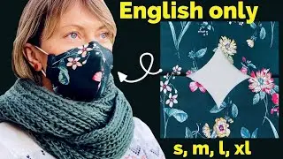 😷 EASY TO MAKE A FABRIC FACE MASK WITH FILTER POCKET AND NOSE ADAPTER (S, M, L, XL) / Step by Step