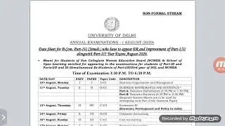 DU FINAL DATE SHEET | SOL OPEN BOOK EXAM 2020