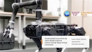 Quadrupedal Locomotion via Event-Based Predictive Control and QP-Based Virtual Constraints (Full)