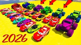 GTA 5 Spider Man & Super McQueen Cars Mega Ramp 2026 | Ultimate Crazy Stunts