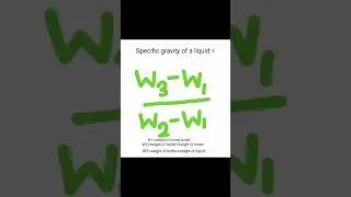 Specific gravity bottle::Determination of specific gravity of a liquid
