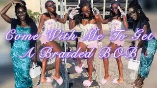 COME WITH ME TO GET BRAIDS | Brown Sugar African Hair Braiding & Weaving | First Time Braid Bob 