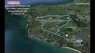 Isle of Wight Half Marathon 2023: fly over the race path!