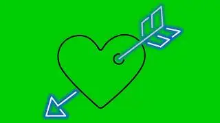 Arrow Neon Heart||Green screen