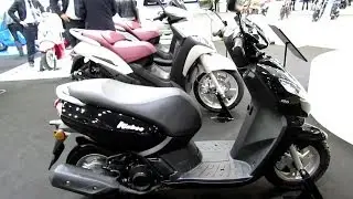 2014 Peugeot Kisbee 100 4T Black Colour Scooter Walkaround - 2013 EICMA Milano Motorcycle Exhibitio