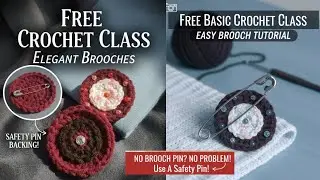 Secret Safety Pin Hack 😱 Make Stunning Crochet Brooch | Free Crochet Class.#crochet #broochpin #hack