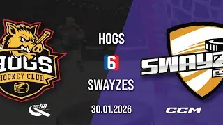 Hogs Hockey Club vs Swayzes - Div 6 - 30th January - iceHQ Rec League ice hockey