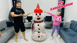 KIŞ GELDİ DEV KARDAN ADAM YAPTIK !! HADİ SÜSLEYELİM !!