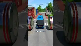 Городские автобусы и цементовозы против гидравлической дробилки - BeamNG.drive #shorts #beamngdri...