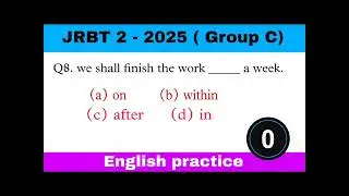 JRBT 2 - 2025 | English practice set 1 | Upcoming govt job | Target jrbt