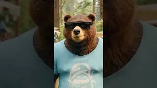 Cool Grizzly Enters the Forest Market Like a Boss 🕶️🐻 #shorts #boss