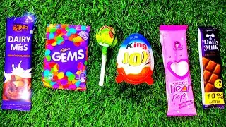 ASMR Most Popular Candys / some lots of colorful rainbow lollipop candy / unpacking chocolate eat