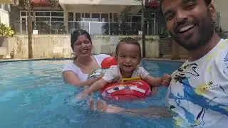 Goa - Day 5 Enjoying in Hotel swimming pool, it's a Air-BnB 4 star property 