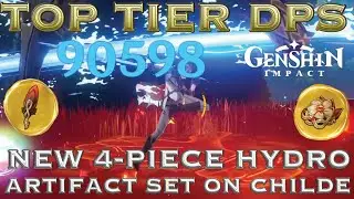 CHILDE IS A GOD TIER DPS! SHOWCASING NEW 4 PIECE HYDRO ARTIFACT SET HEART OF DEPTH | Genshin Impact