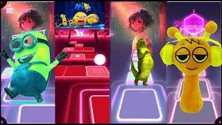 Coffin dance Minions vs Spinki enteresting fight in game tile hop beats go go go herous