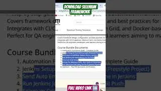 Download selenium framework development step by step guide