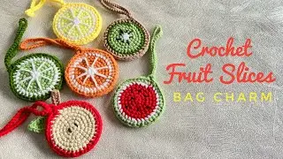 Вязаная крючком подвеска на сумку в виде фруктовых долек 🍉 | Идеи подарков для вязания крючком в ...