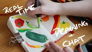 Chat and draw with me in daily sketchbook with markers