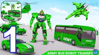 Army Bus Robot Car Game 3D - Gameplay Walkthrough Part 1 Car,Tank,JET Mode (iOS,Android Gameplay)