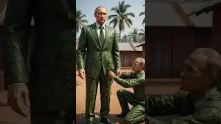 #putin create statue in green leaves