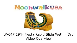 Moonwalk USA Inflatable 19'H Fiesta Rapid Slide Wet 'n' Dry (W-047)