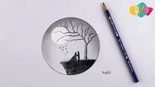 رسم منظر طبيعي سهل بالرصاص || خطوة بخطوة للمبتدئين