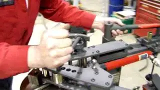 Lynn Rosdail demonstrates his metal fabricating
