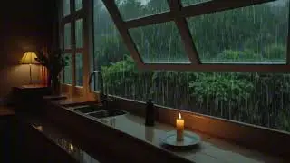 Insomnia Cure: HEAVY RAIN on Window for Instant Deep Sleep (8 Hours Black Screen)