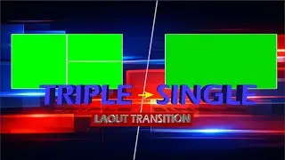 Triple to Single Box News Layout Transition | Broadcast Style | News Box | Green Screen Chroma Key