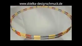 Edelsteinkette mit Karneol / Jaspis / H&auml;matit (Sterlingsilber 925)