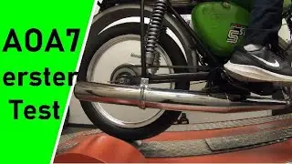 Simson Tuning  AOA7 neuer bester Auspuff? CO2radtechnik RH85 Membran Leistungsmessung Pr&uuml;fstand Dyno