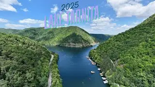 flying over lake tarnita in 2025 in 4k
