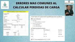 ERRORES TIPICOS AL CALCULAR PERDIDAS DE CARGA EN TUBERIAS DE PVC-U / PVC-O / HDPE