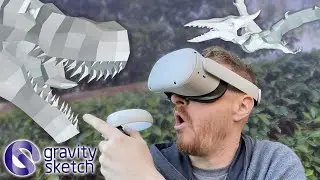 Low-Poly Dinosaurs in Gravity Sketch - VR Modeling as Illustration Reference
