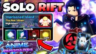 INSANE DAMAGE! SASUKE SOLO SHANKS RIFT Imprisoned Island in Anime Vanguards!