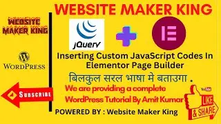 Inserting Custom JavaScript Codes In Elementor Page Builder | How to add jquery in elementor plugin