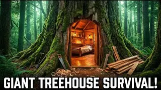 Building a Hidden Forest House Alone (ASMR) | Modern Shelter