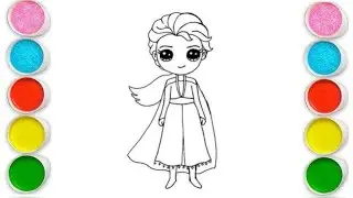Elsa from Frozen Drawing, Painting & Coloring For Kids and Toddlers_ Child Art