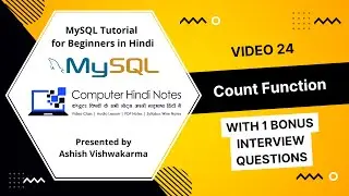 How to Count Records in MySQL | MySQL count function (Video 24)