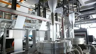 Different material twin head blowing film machine