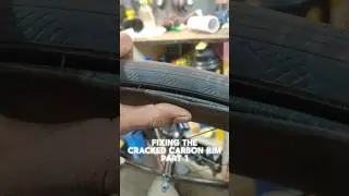 💥💔Repairing Cracked carbon rim pt 1 🎡 #carbonwheel #repairing #carbonrim