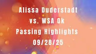 A Duderstadt vs  WSA 09 28 25 Passing Highlights