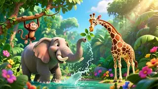 Песенка о диких животных для детей 🦁🐘 | Узнайте о 7 диких животных | Веселая обучающая музыка для...