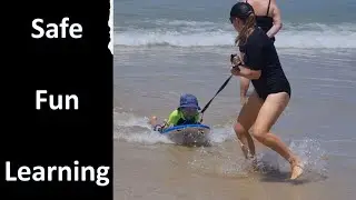 Safe Introduction to Bodyboard Surfing for littl kids