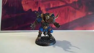 A 3D printed Minotaur big guy for Blood Bowl