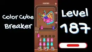 Color Cube Breaker Level 187 Gameplay 🎮 | Smash Cubes Puzzle Game | Go Answer