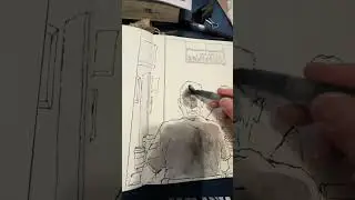 Drawing people sitting by the window #urbansketchers #shorts #drawingpeople #peopledrawing #posca