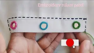 Circle Mirrorwork Design.Kurti Pocket Mirrorwork Design ✨ | Simple Hand Embroidery. 