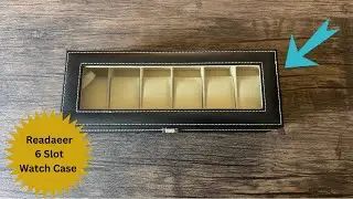 READAEER 6 Slot PU Leather Watch Box Display Case Jewelry Organizer with Glass Top Review